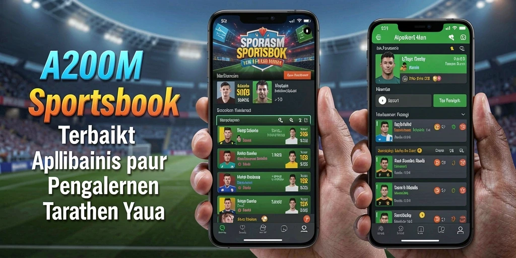 Screenshot A200M menampilkan antarmuka taruhan olahraga yang menarik.