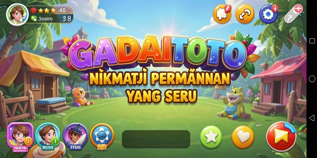 Tampilan gameplay GADAITOTO yang ceria dan mengasyikkan.