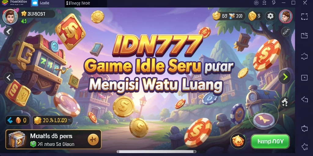 Screenshot IDN777 menampilkan gameplay Idle yang menarik dan intuitif.