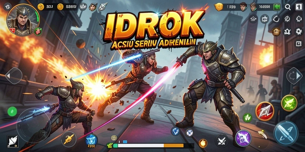 Screenshot gameplay IDROK dengan aksi pertarungan mendebarkan.