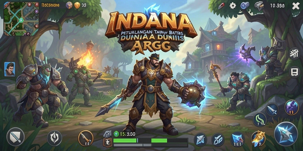 Tampilan gameplay seru di INDAAA dengan aksi pertarungan mendebarkan.