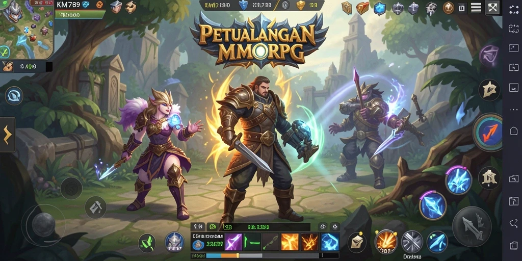Tampilan gameplay epik dalam dunia MMORPG KM789.