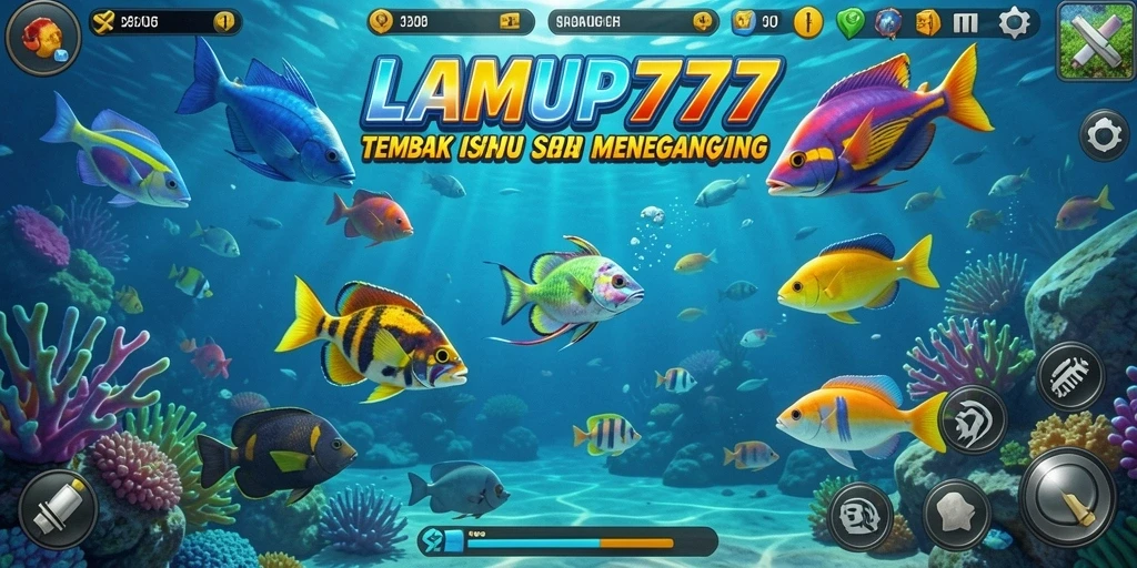 Tampilan gameplay LAMPU777 yang seru dalam aksi Tembak Ikan.