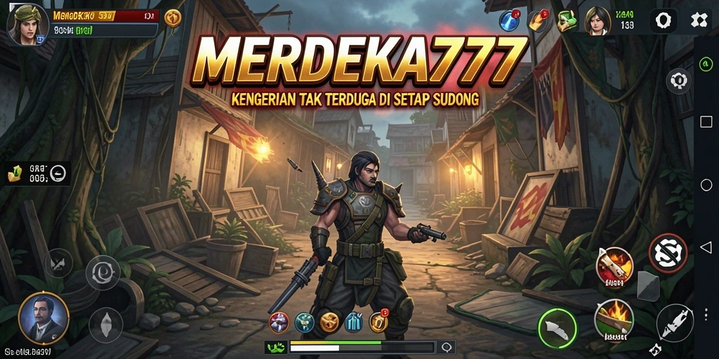 Gameplay seram MERDEKA777 dengan suasana kelam dan menegangkan.