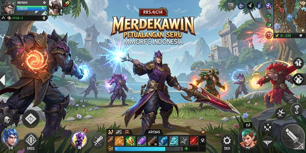Tampilan gameplay menarik dari MERDEKAWIN dalam dunia MMORPG.
