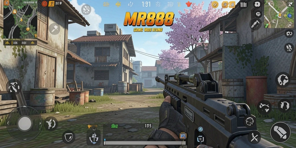 Cuplikan gameplay seru di MR888 yang menunjukkan pertempuran TPS.