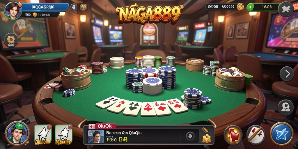 Tampilan menarik dari gameplay QiuQiu di NAGA889.