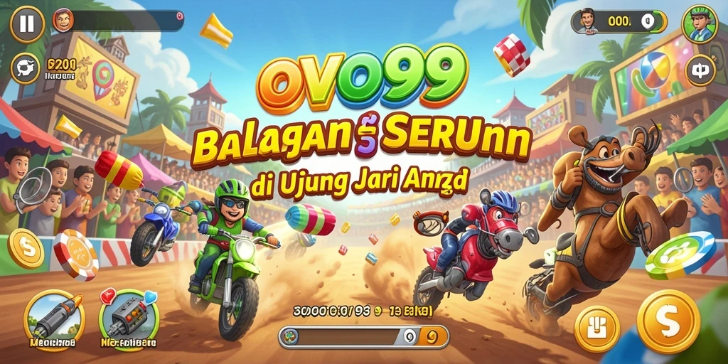 Tampilan mendebarkan dari gameplay balapan di OVO99.