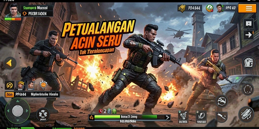 Tangkapan layar gameplay menunjukkan aksi mendebarkan dalam PP444.