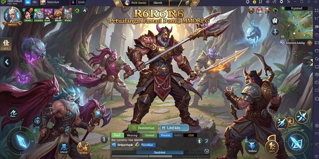 Tangkapan layar gameplay R6R6 menunjukkan aksi pertempuran MMORPG yang seru.