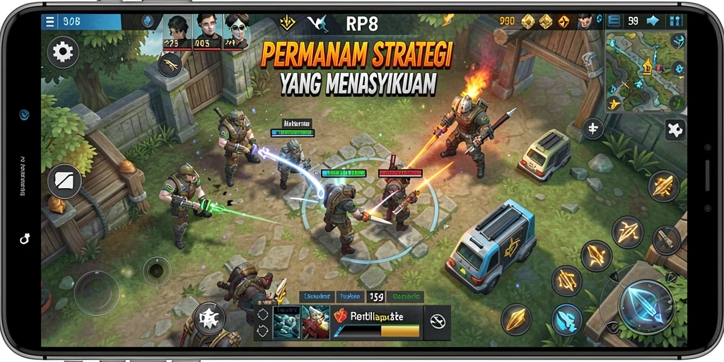 Tampilan gameplay RP8 yang menarik dan penuh aksi strategi.