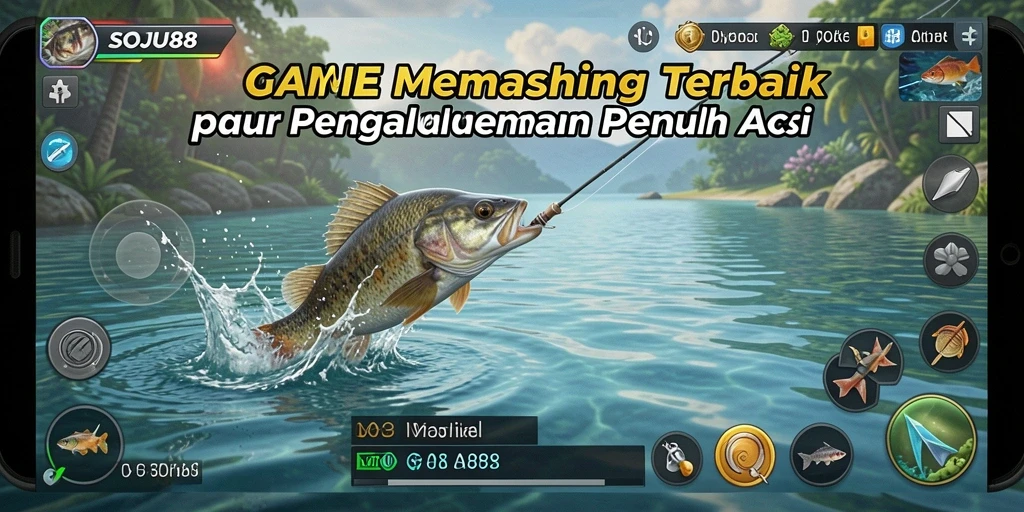 Screenshot gameplay SOJU88 yang menampilkan suasana memancing yang mendebarkan.