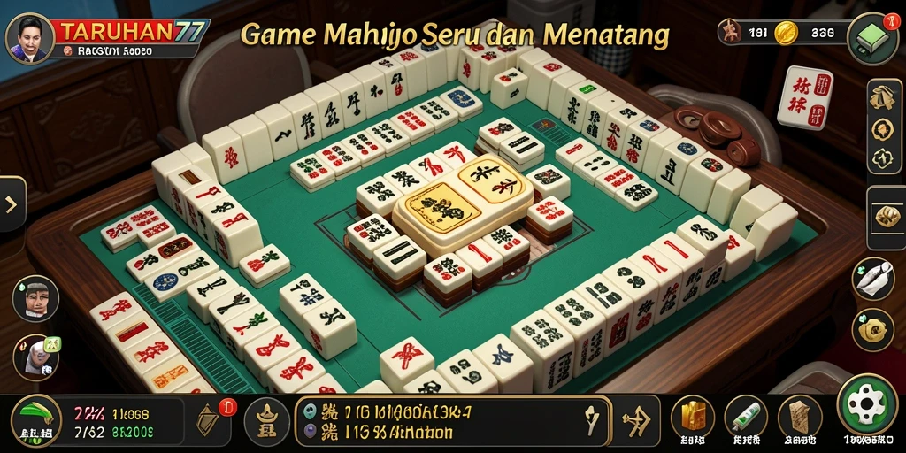 Tampilan gameplay Mahjong yang menarik di TARUHAN77.