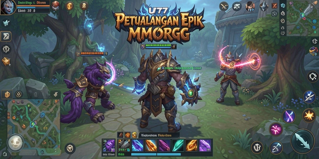 Gambar tampilan gameplay yang menakjubkan dalam UT77 MMORPG.